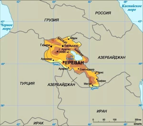 Армения карта географическая. Армения с кем граничит на карте. Республика Армения карта. Ереван на карте Армении. Армения расположена