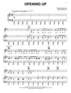 Opening Up (from Waitress The Musical) Sheet Music Sara Bare