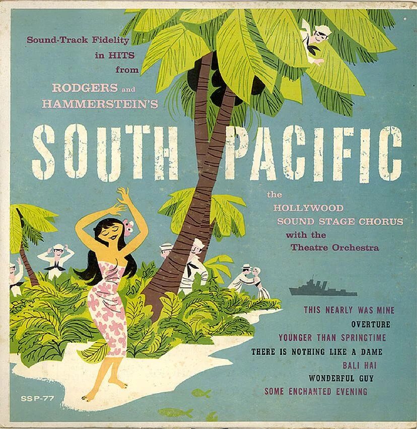 Мюзикл South Pacific. Vintage album Covers. Soundtrack pacific