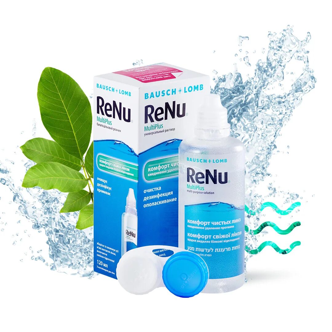 Renu MULTIPLUS 120 мл. Раствор для линз Renu (реню) MULTIPLUS 120 мл. Renu раствор 120 мл. Раствор Bausch & Lomb Renu MULTIPLUS 120 мл.