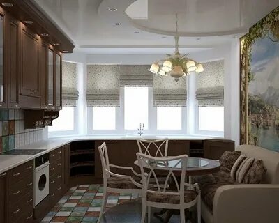 Кухня с эркером дизайн