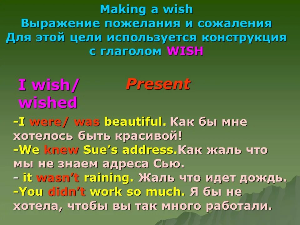 Предложение с глаголом хотим. Условные предложения i Wish. Конструкция i Wish i were. Предложения с конструкцией i Wish. Предложения с глаголом Wish.