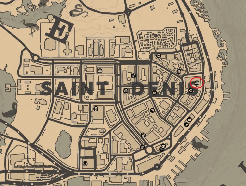 Где скупщик в рдр. Saint Denis rdr 2 карта. Скупщик в сен Дени РДР 2. Скупщик в rdr 2 на карте. Скупщики в РДР 2 на карте.