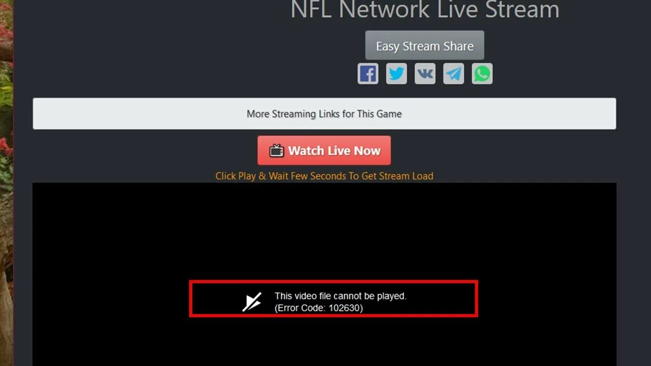 Ошибка 102630. This Video file cannot be Played Error code 102630. Playback Error. Error Play Video что это. M error code