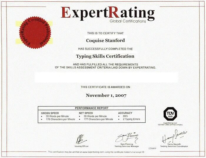 Type certificates