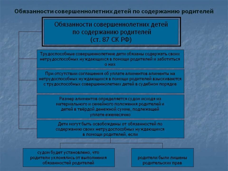 Обязанности совершеннолетних детей в отношении их родителей. Обязательства совершеннолетних детей по содержанию родителей. Обязанности совершеннолетних детей по содержанию родителей. Алиментные обязательства совершеннолетних детей. Обязанности родителей по содержанию детей.