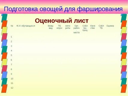 Время готовности овощей