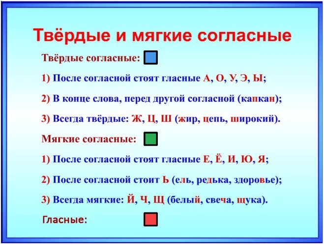 Мягкие согласные в слове осенью