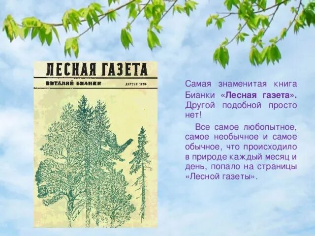 Лесная книга Бианки. Аннотация по книге Лесная газета Бианки. Месяца лесной газеты