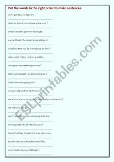 Make sentences in right order
