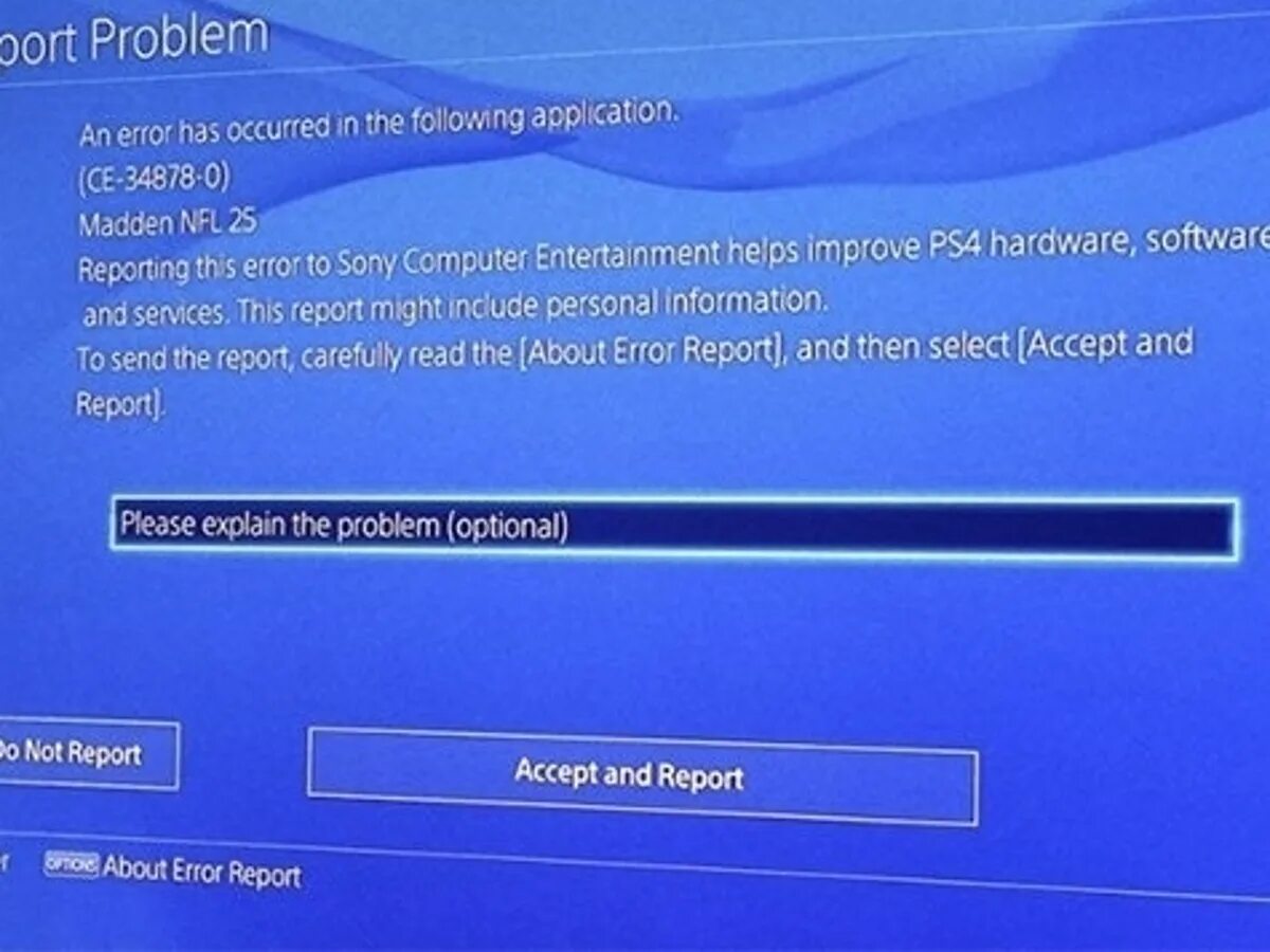 Please report this problem