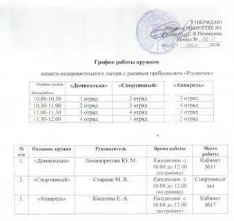 График уборок в школе по санпин образец