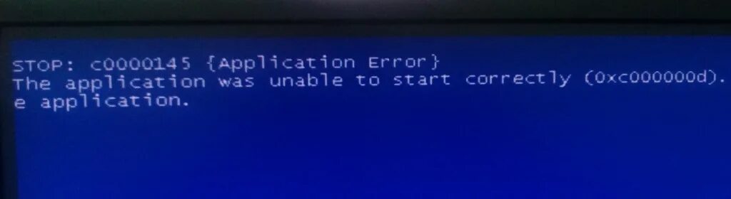C application error. Stop: c0000145. Stop c0000218. APK_0000_0145 ошибка. Stop c0000008.