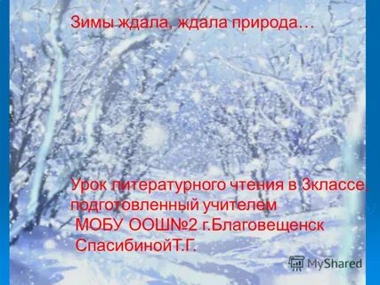 Зимы ждала ждала