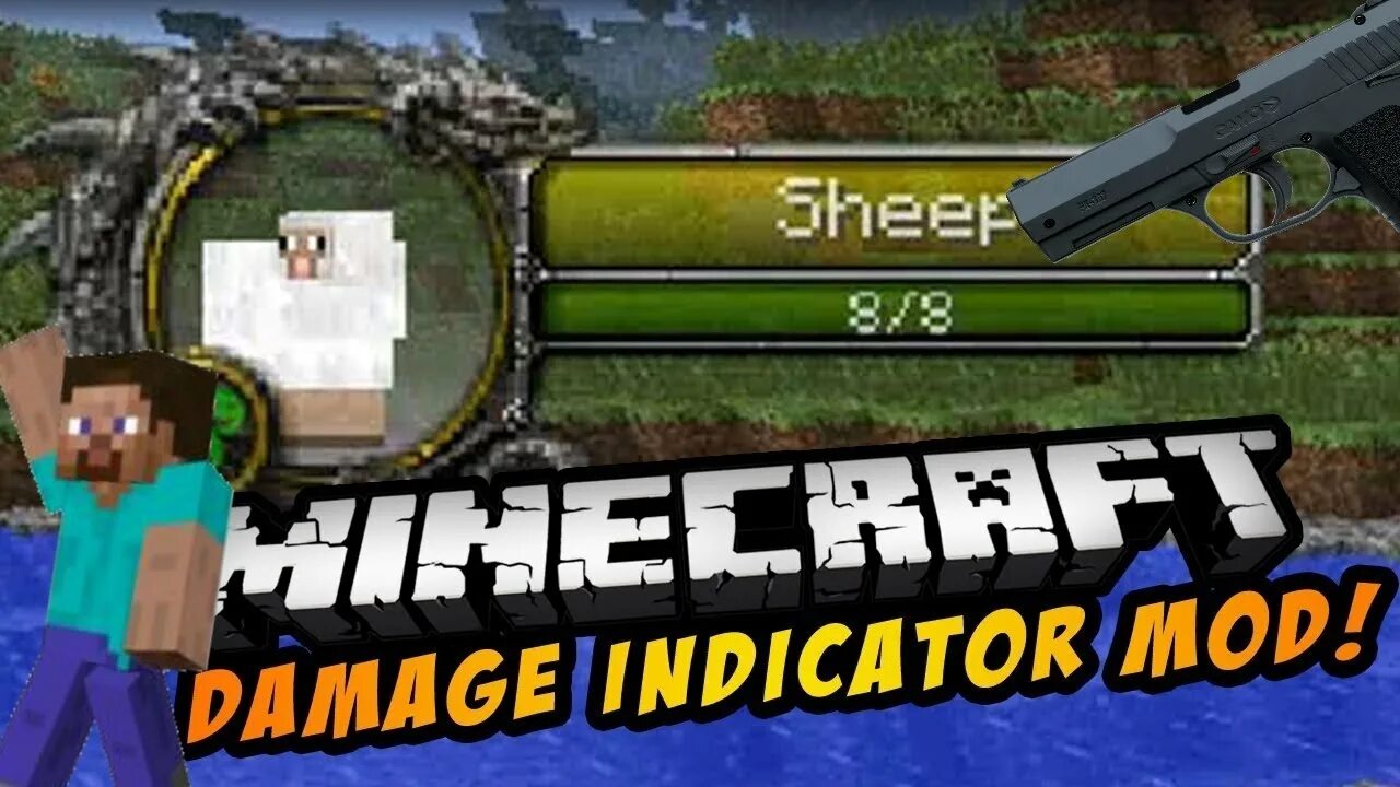 Индикатор майнкрафт. Мод Damage. Minecraft Damage. Мод Damage indicator. Indicator mod 1.12 2