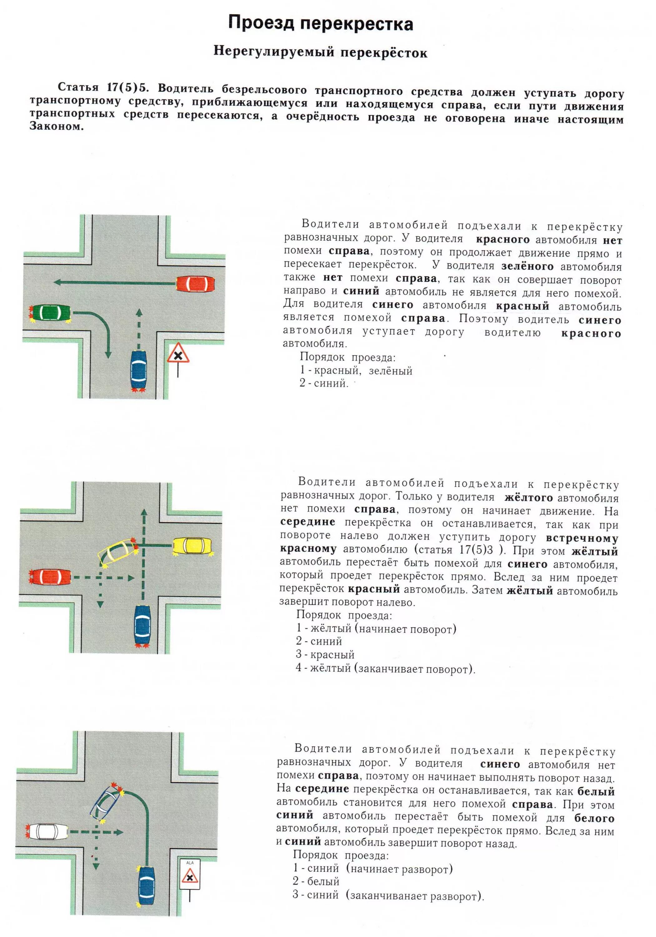 Правила проезда перекрёстков в картинках. Правила проезда нерегулируемых перекрестков. Порядок проезда равнозначного перекрестка. Перекресток схема ПДД. Правила проезда регулируемых и нерегулируемых перекрестков