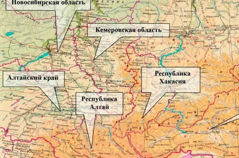 Новосибирской областях в алтайском и. Карта Алтая и Кемеровской области. Алтайский край границы. Граница Кемеровской области и Алтайского края на карте. Карта Кемеровской области и Алтайского края.