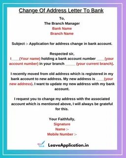 Request to change address
