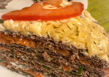 Пирог из печени слоями