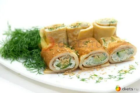 Яичные роллы с творожным сыром