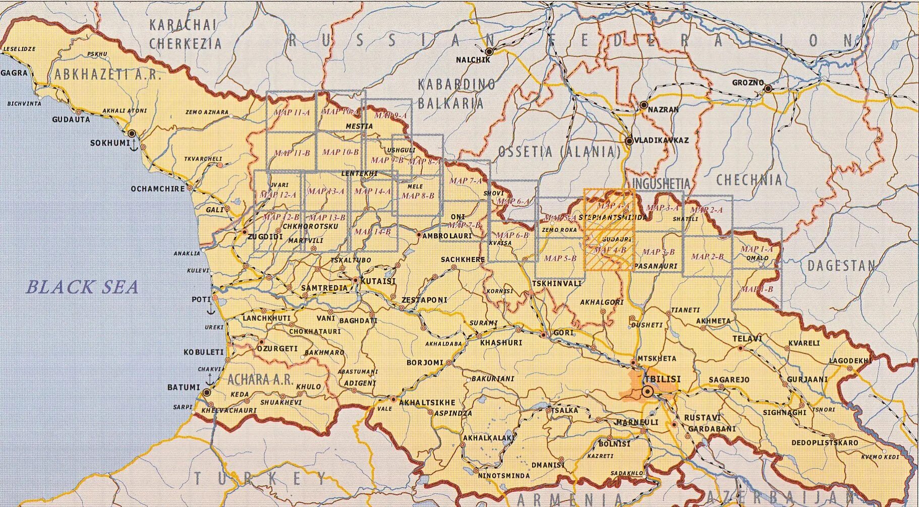 Физическая карта Грузии подробная. Карта Республики Грузия. Карта Грузии подробная с городами и поселками.
