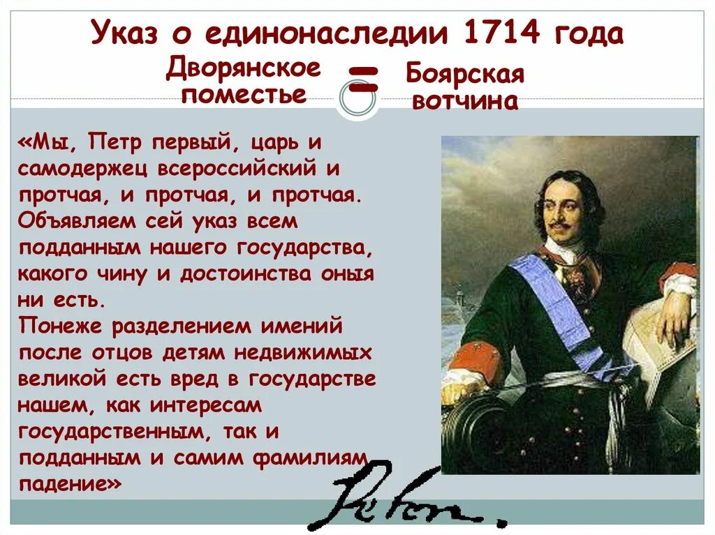 Указ Петра 1 1714 года о единонаследии. Указ 1714 Петра 1. Указ петра 1711