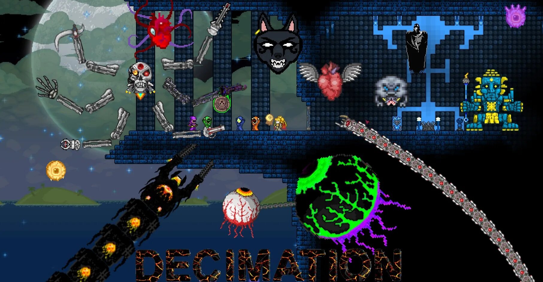 Террария боссы 3д. 3. Моды на боссов террария 1. Новый босс террария 1. 4.