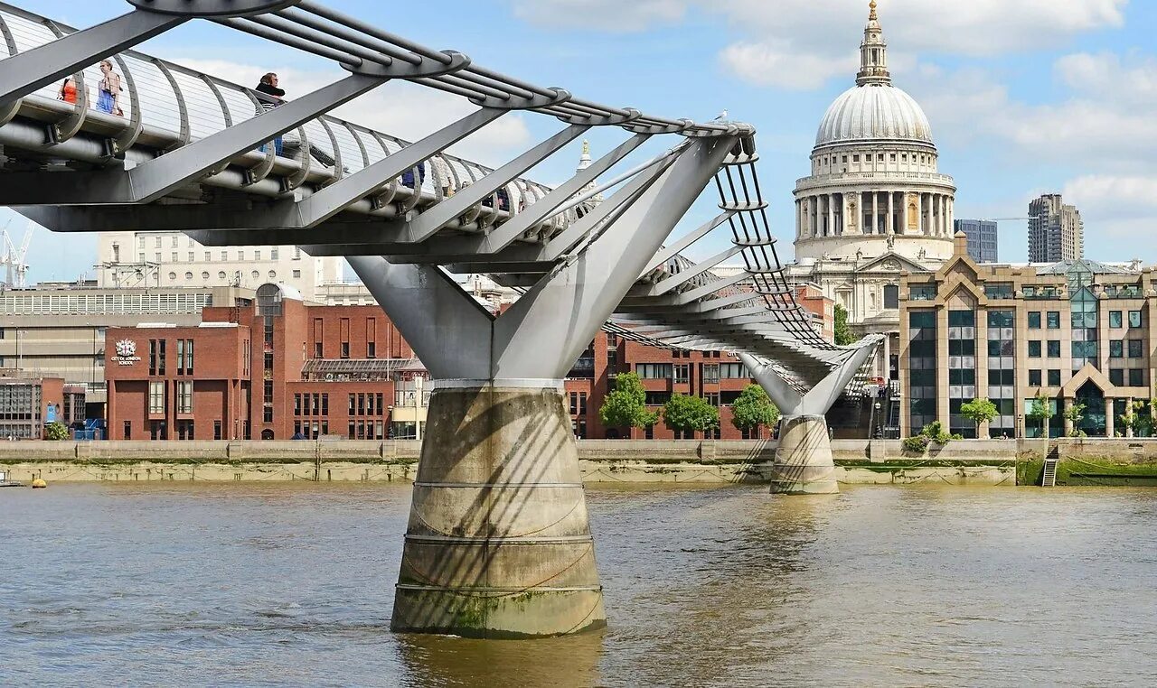 Что такое миллениум. Мост тысячелетия (Millennium Bridge). Миллениум бридж в Лондоне. Мост Миллениум (Миллениум бридж), Лондон, Великобритания.
