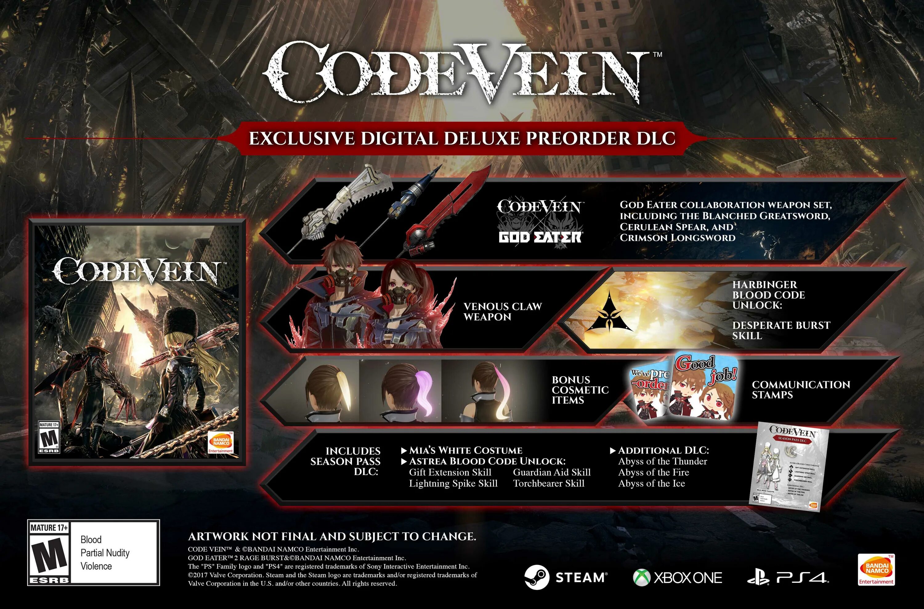 Code Vein Deluxe Edition ps4. Ps4 игра Bandai Namco code Vein. Code Vein: Deluxe Edition (2019). Code Vein Deluxe Edition что входит. Steps of debauchery bonus code