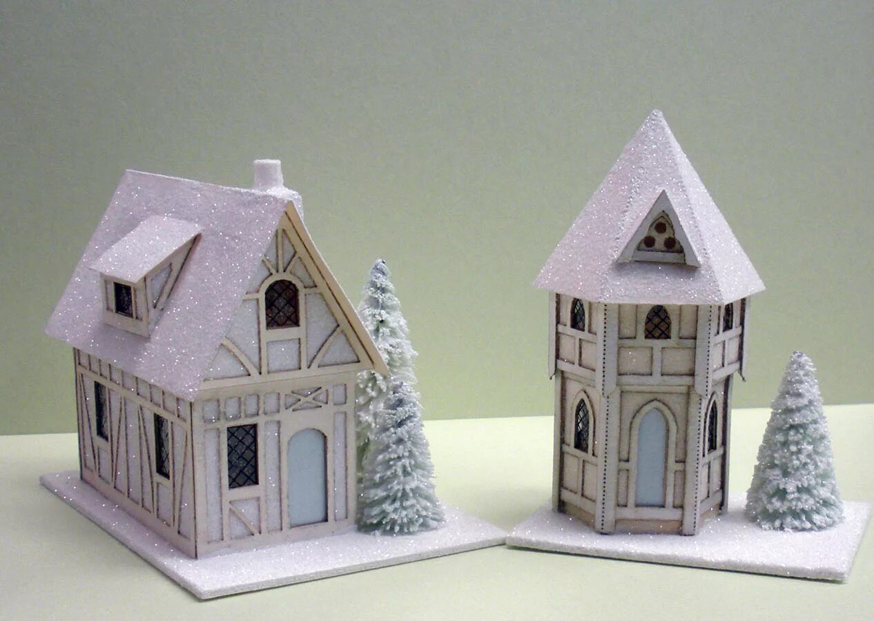 Новогодние картонные домики. Как сделать новогодний дом из бумаги. Как сделать новогодний дом из бумаги. Домик из картона. Домики из картона на новый год.