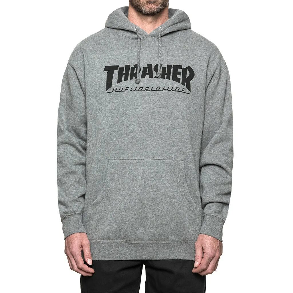 Серый трешер. Thrasher Hoodie серый. Худи Thrasher HUF. HUF X Thrasher Asia Tour Pullover Hoodie White. Thrasher Dark Grey Hoodie.