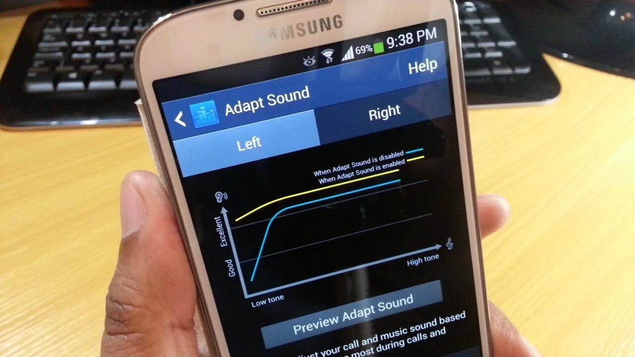 Плохой звук самсунг. Samsung s4 звук. Adaptive Sound Samsung. Adapt Demo. Саунд самсунг маленькая пирамида.