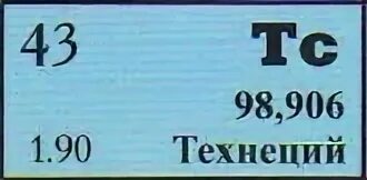 Технеций в таблице
