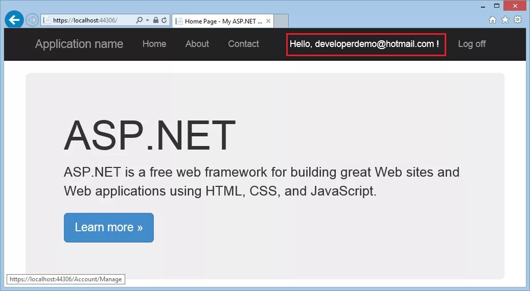 Web form net. Asp.net webforms. account page in app.
