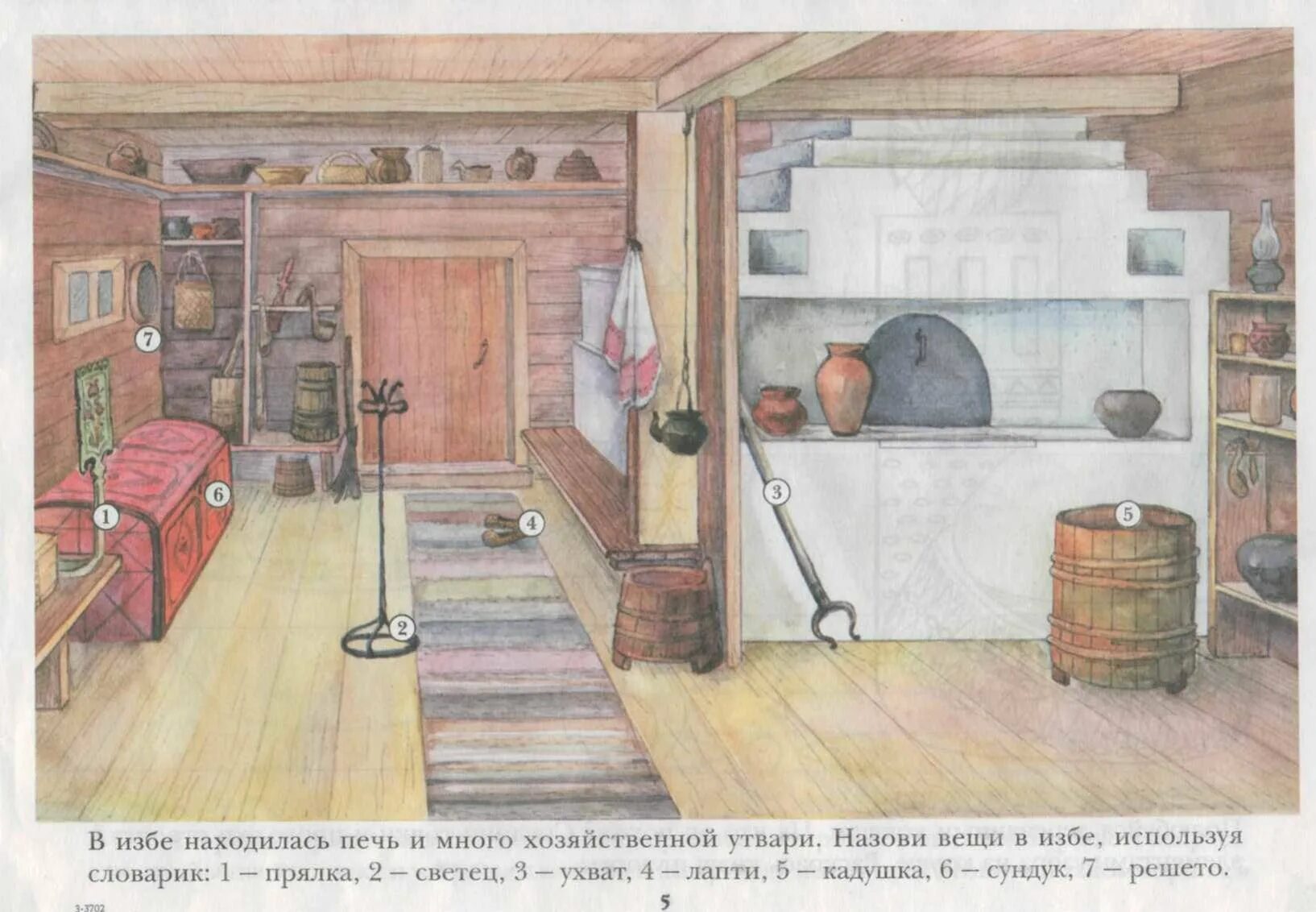 Как нарисовать внутреннюю избу