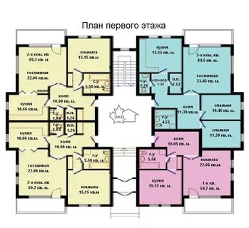 Дом с тремя квартирами на этаже