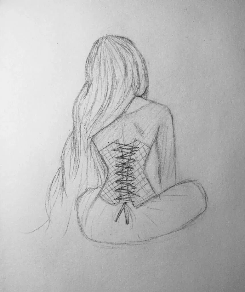 Срисовки карандашом легкие люди. Рисунки девушекарандашом. Рисунки карандашом девушки со спины. Девушка со спины карандашом. Картинки для срисовки девушки со спины.