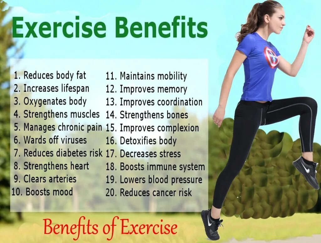 Benefits of exercise. Health benefits of exercise. Health benefits of physical exercise. Benefits of Sports. Doing sports advantages