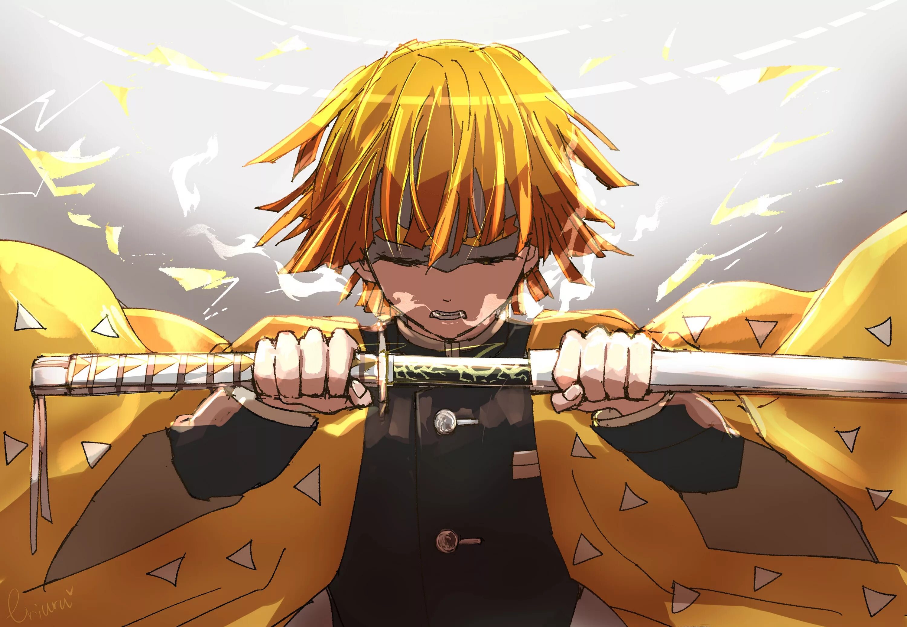 Зеницу клинок рассекающий. Demon slayer зеницу агацума. zenitsu agatsuma. клинок рассекающий демонов зеницу агацума.