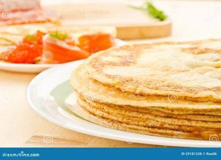 Pancakes with Salted Salmon Stock Photo - Image of ingredient, cake: 29181338