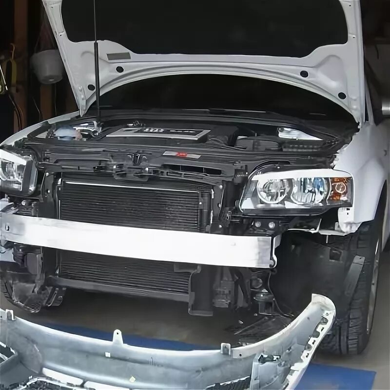 Audi q7 как снять радиатор #21 Мойка радиаторов+установка сетки в бампер Audi Q7 (1G), 4,2 л, 2007 года д