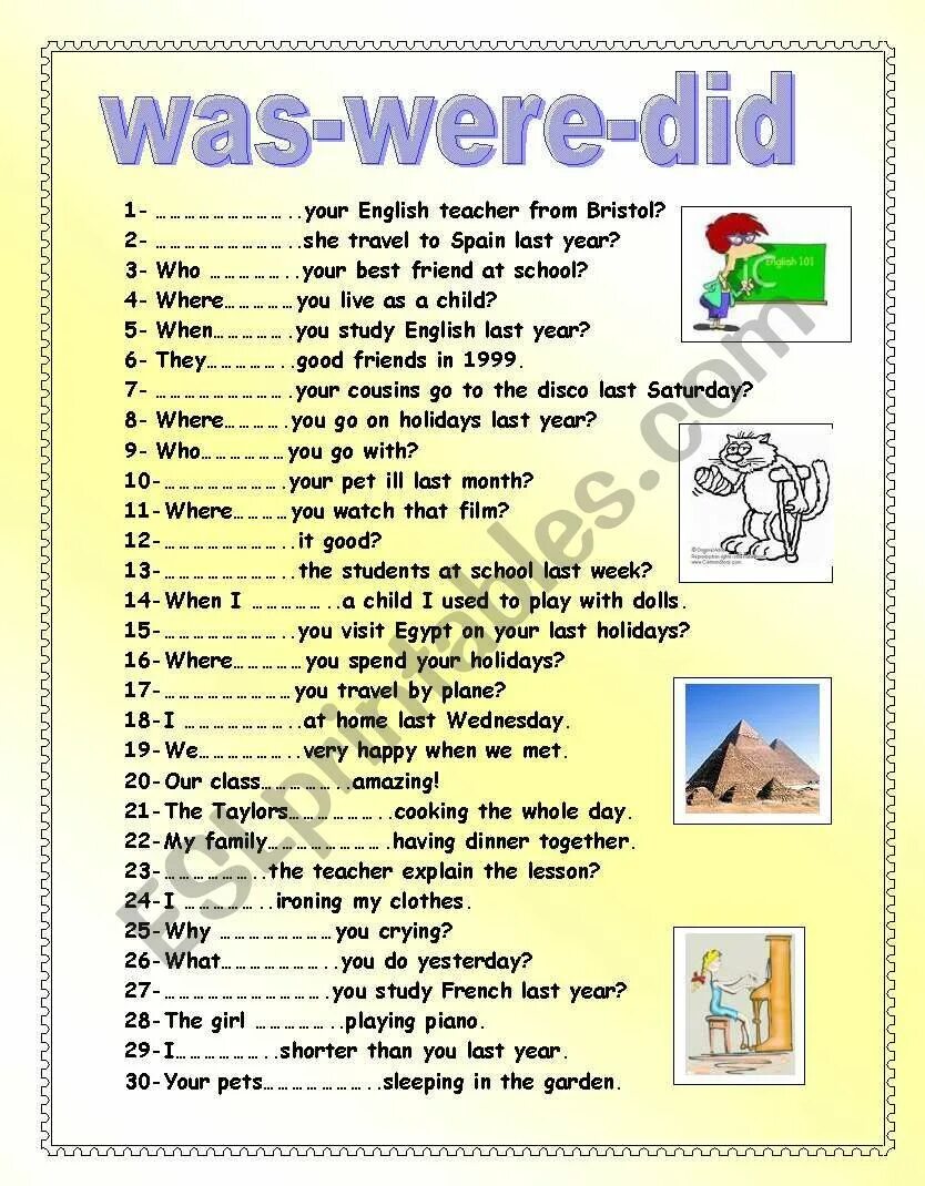 Was were did didn t ответы. Was were did упражнения. am is are или do does worksheets. do does is are упражнения. was were или did worksheets.