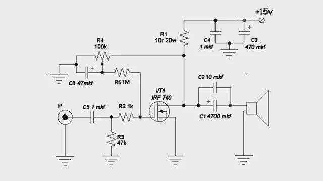 Простая схема усилителя класса а Схема УНЧ на MOSFETax