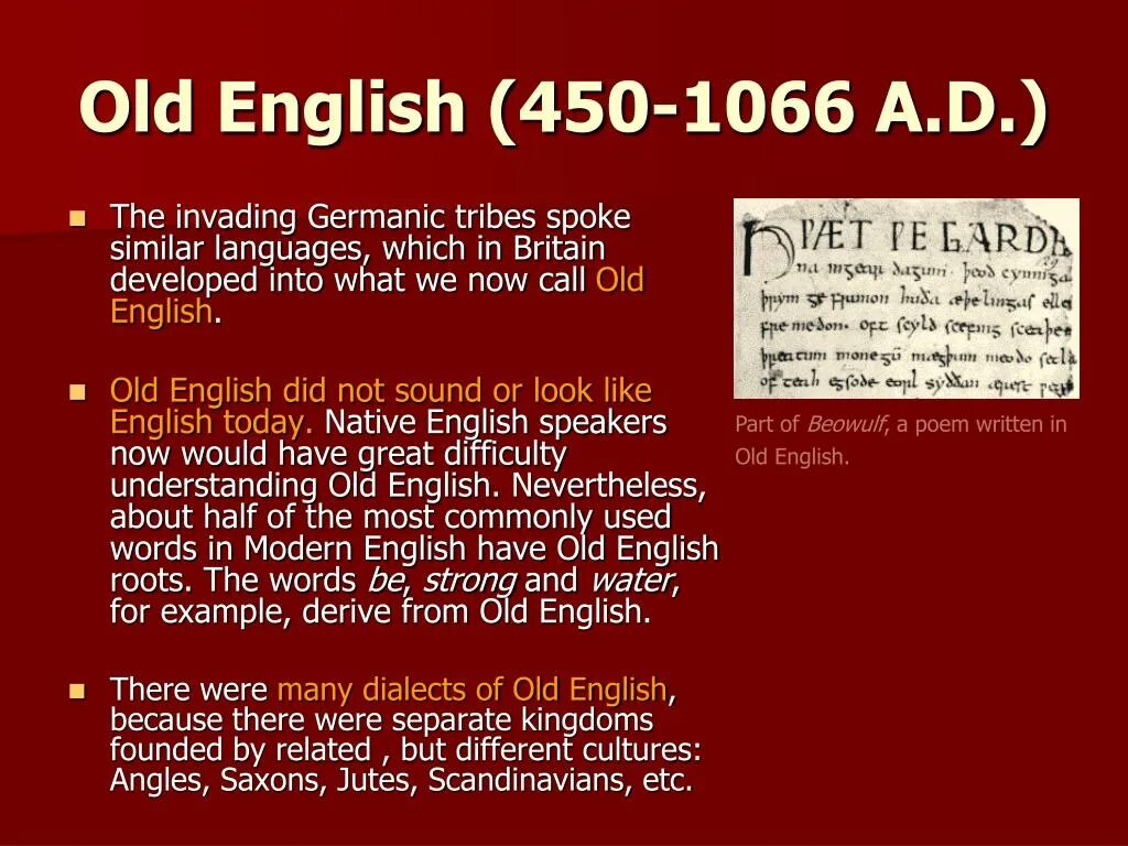 His old english. Features of old English. Древнеанглийский язык. Old English period languages. Old English period in the History of the English language презентация.