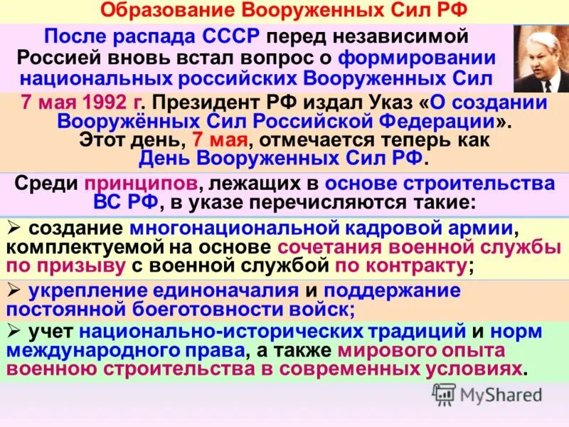 Создание и распад. История создания Вооруженных сил. История создания вс РФ. История развития Вооруженных сил РФ. История создания Вооружённых сил России.