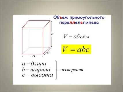 Форма объема параллелепипеда 5 класс