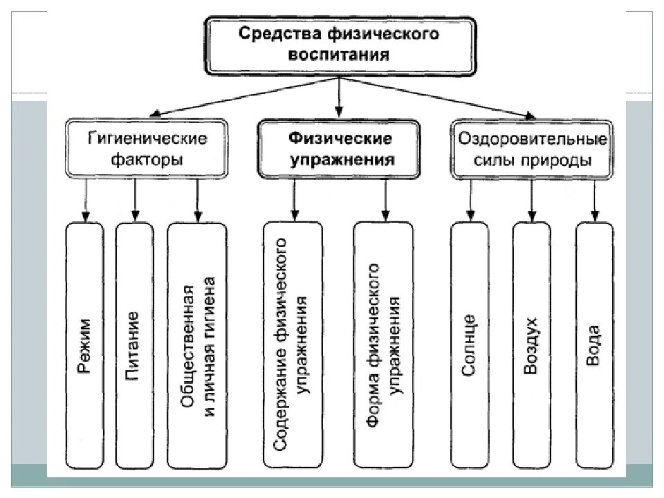 Оздоровительные силы природы и гигиенические факторы. Гигиенические факторы средств физического воспитания. Физические упражнения основные средства физического воспитания. Физические упражнения основное средство физического воспитания.