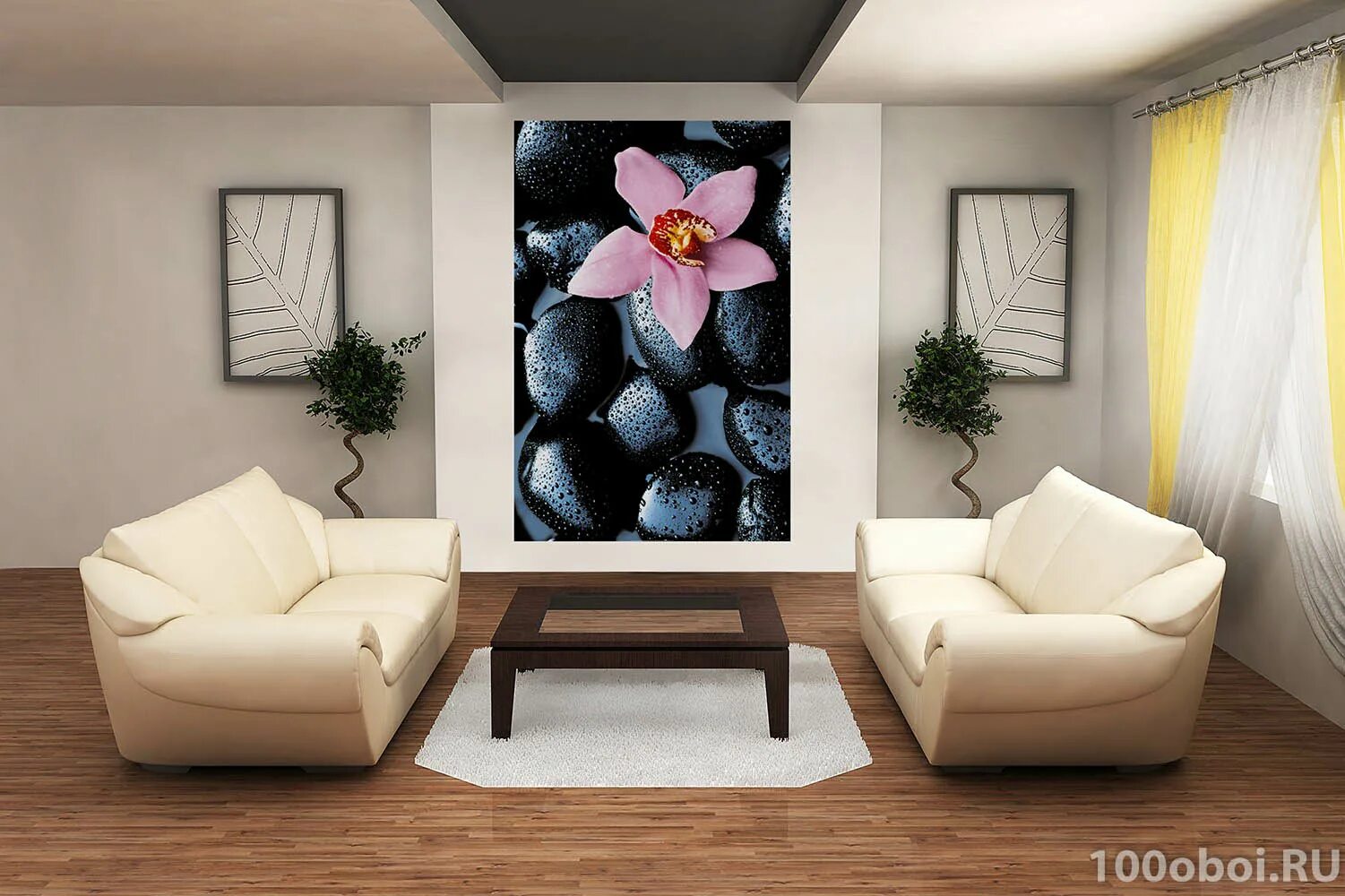 Панно в интерьере. Орхидеи на стене в интерьере. Фотообои Орхидея в интерьере. Орхидеи в интерьере гостиной.