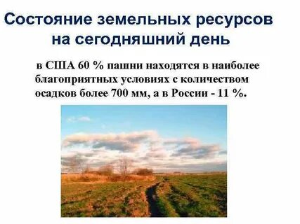 Состояния земельного ресурса