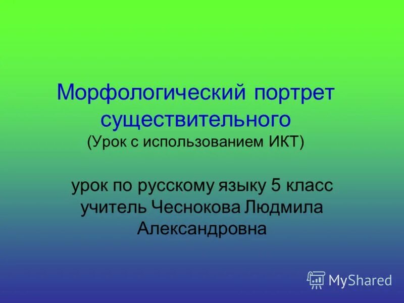 Портрет существительного. Портрет существительного